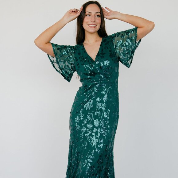 Baltic Born Esme Sequin Dress | Emerald Size LL - NWT - Picture 1 of 5
